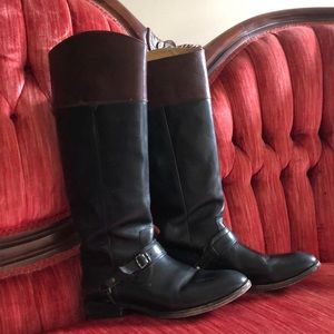 Pre-Loved Fry Boots 7.5 Brown Black